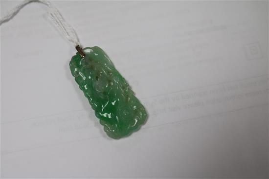 A Chinese jadeite pendant